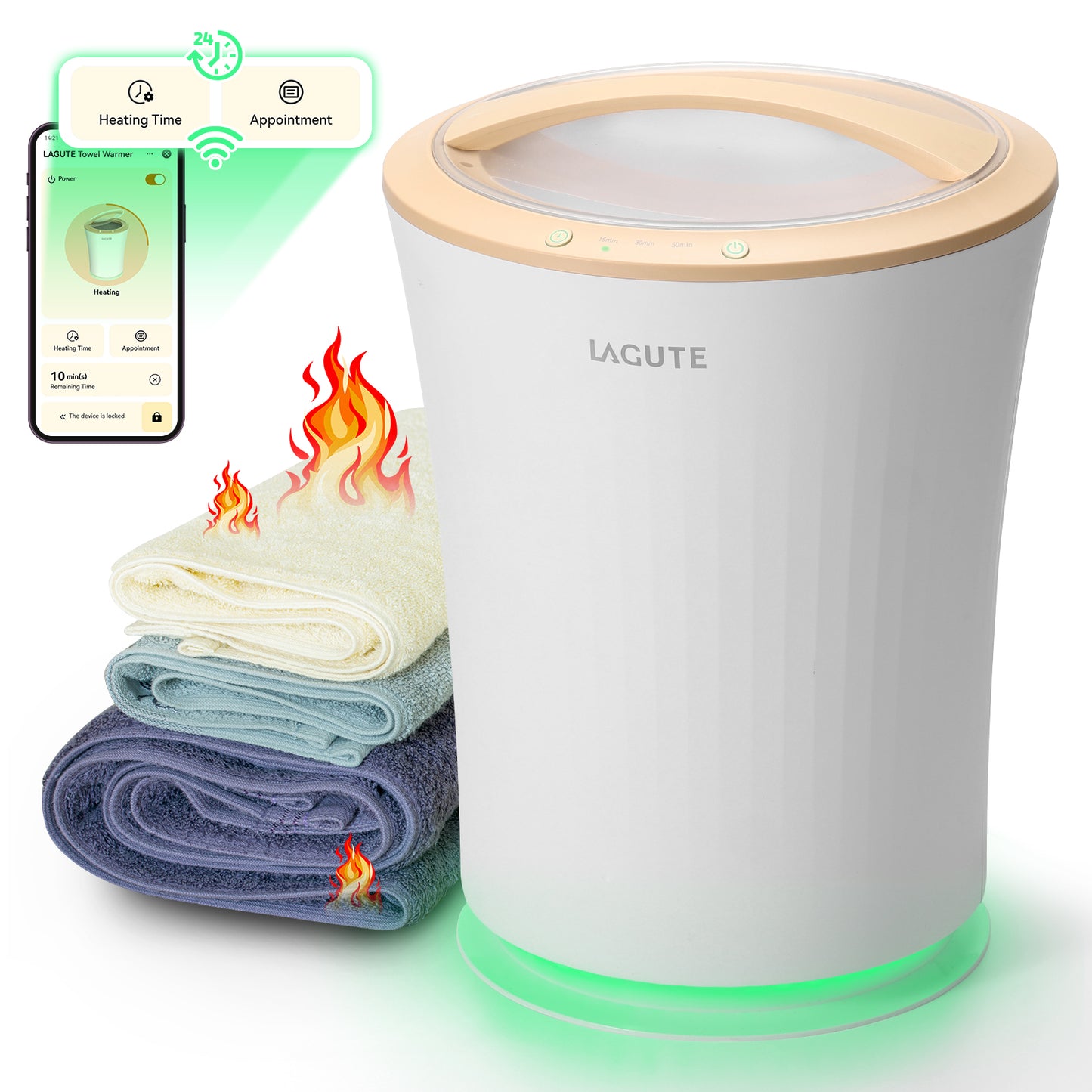 Lagute Bathroom Towel Warmers with WiFi Control