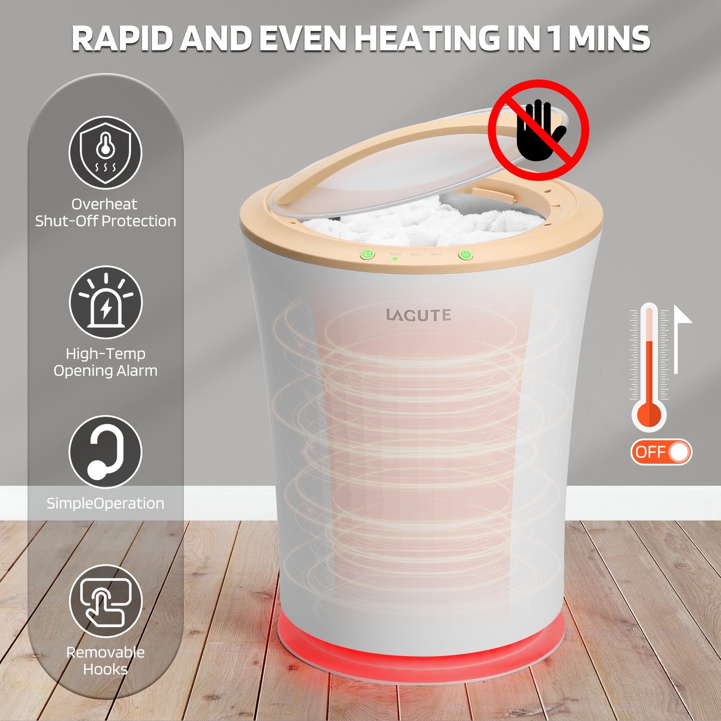 Lagute Bathroom Towel Warmers with WiFi Control