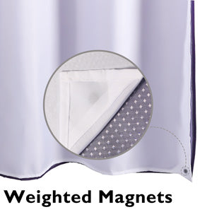 CozyHook Ombre Hook Free Shower Curtain with Snap-in Liner| Purple Gradient, 72Wx72L