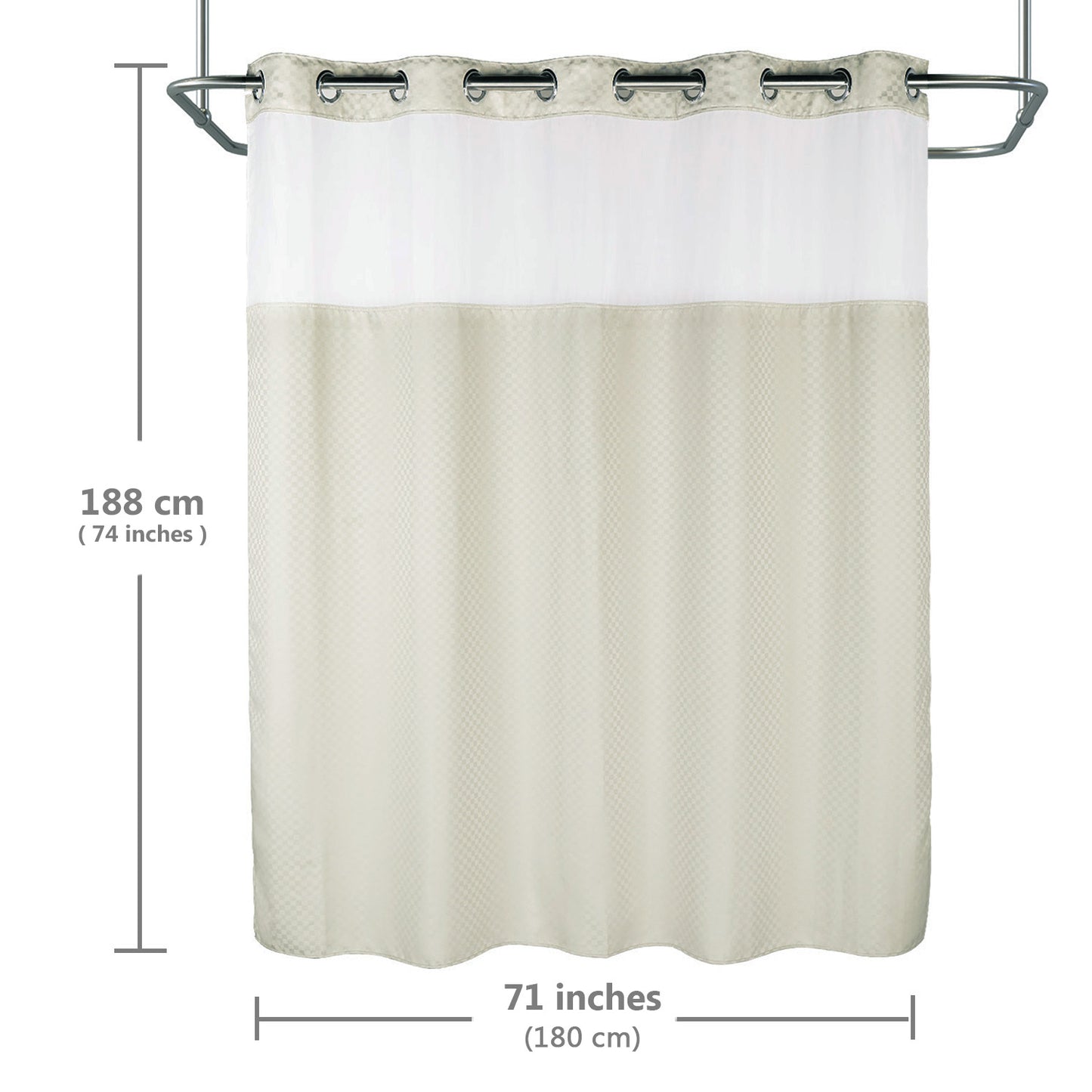 Snaphook TrueColor Shower Curtain, Beige