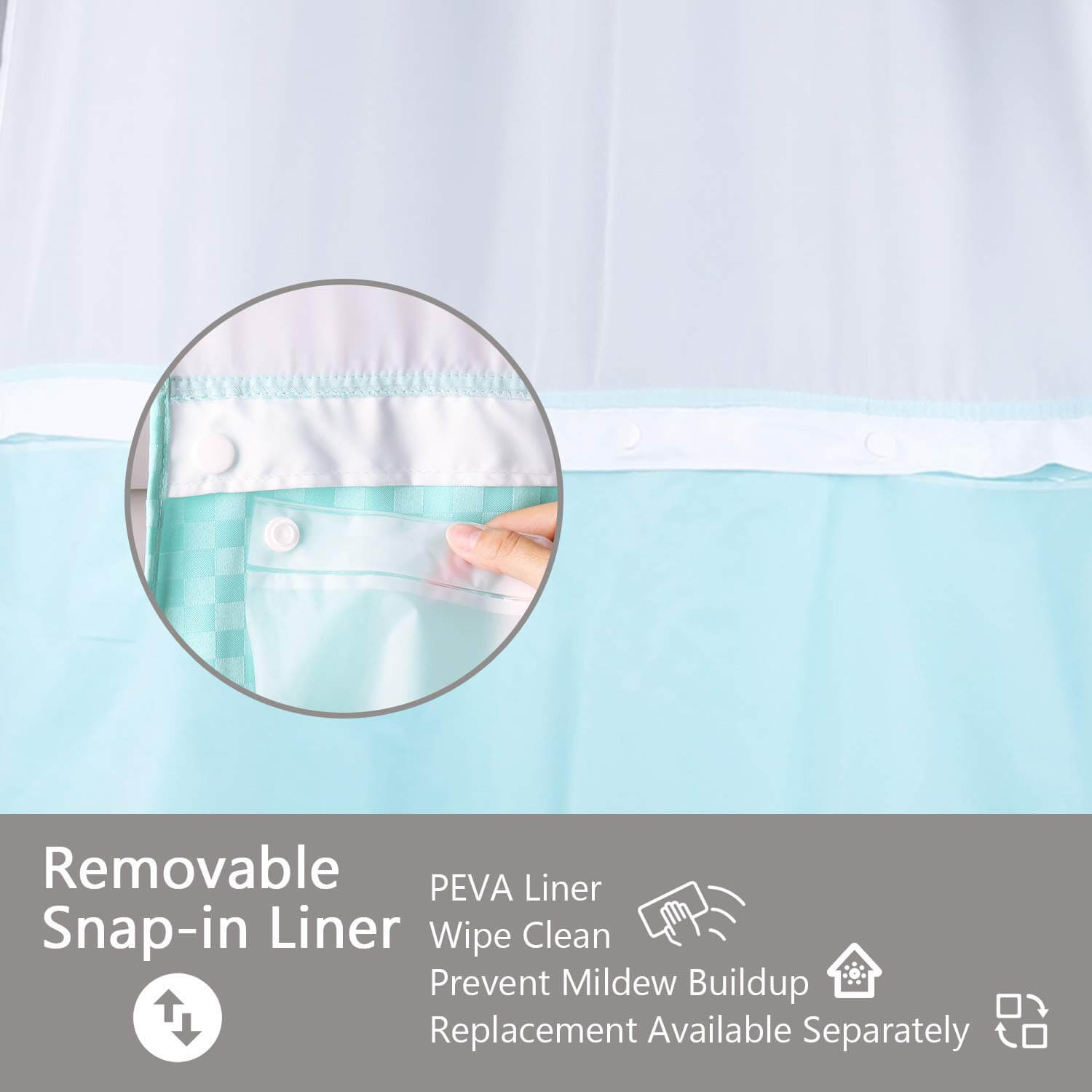 Lagute-snaphook-hookless-shower-curtain-Turquoise-5