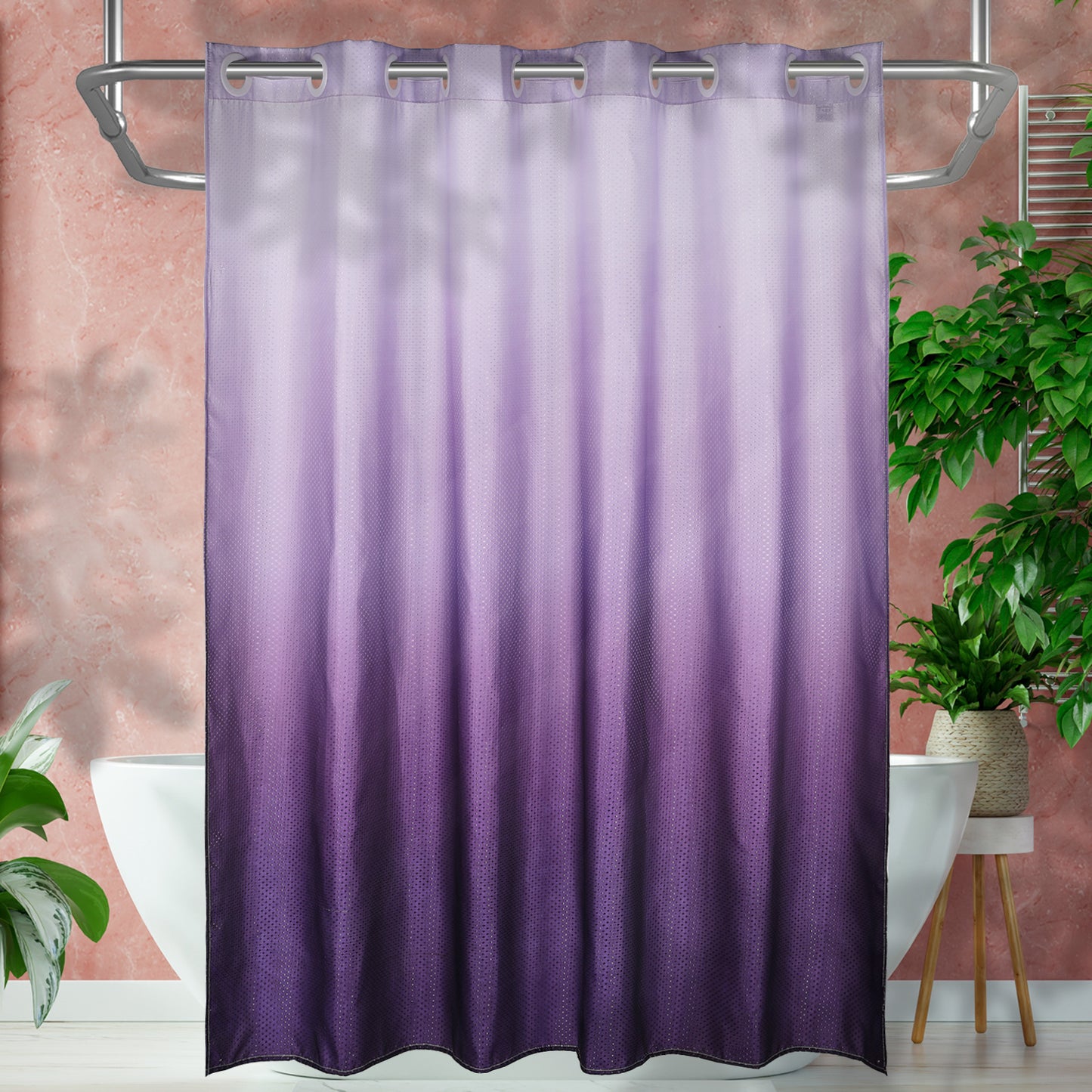 CozyHook Ombre Shower Curtain| 72Wx72L, Purple Gradient