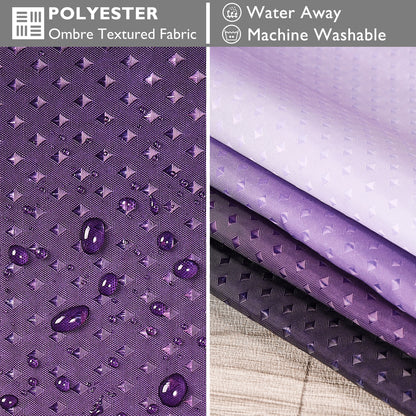 CozyHook Ombre Shower Curtain| 72Wx72L, Purple Gradient