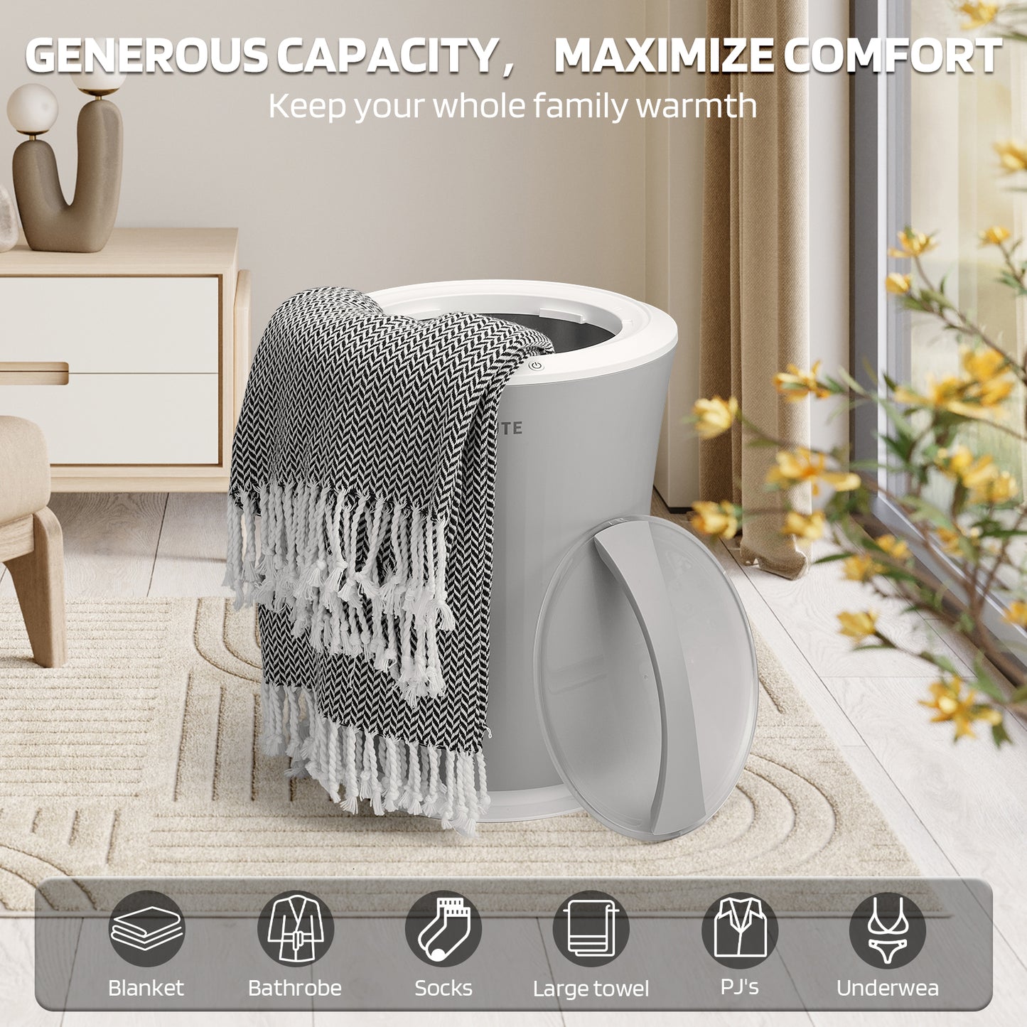 Lagute iSnug Towel Warmer, 5.3 Gal Heating Bucket for Bathrobe, Blanket