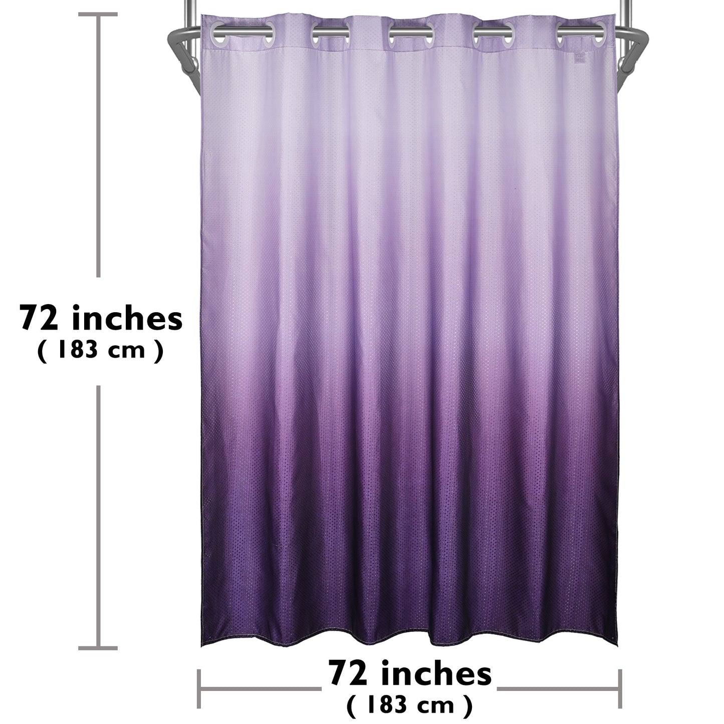 CozyHook Ombre Shower Curtain| 72Wx72L, Purple Gradient