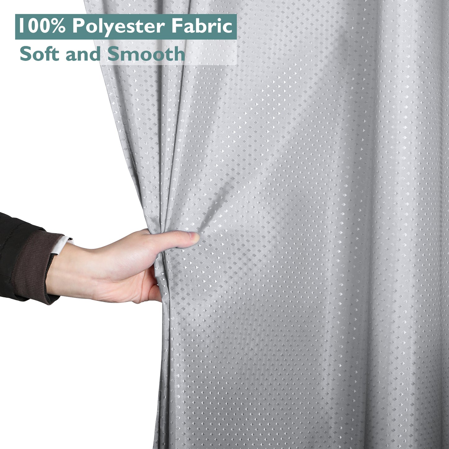 CozyHook Ombre Shower Curtain| 72Wx72L, Grey Gradient