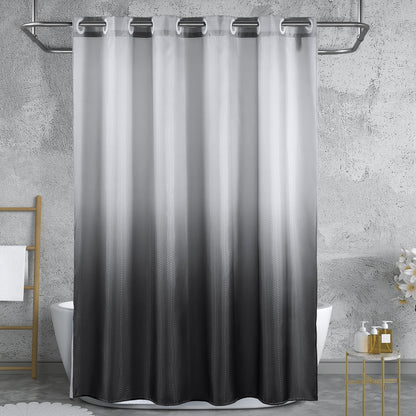 CozyHook Ombre Shower Curtain| 72Wx72L, Grey Gradient