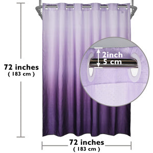 CozyHook Ombre Shower Curtain| 72Wx72L, Purple Gradient