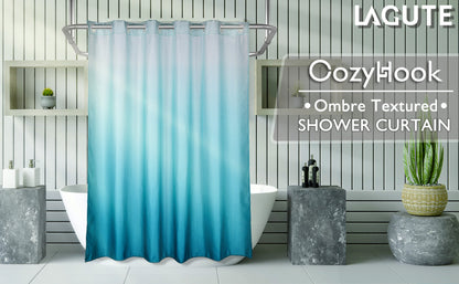 CozyHook Ombre Shower Curtain| 72Wx72L, Green Gradient