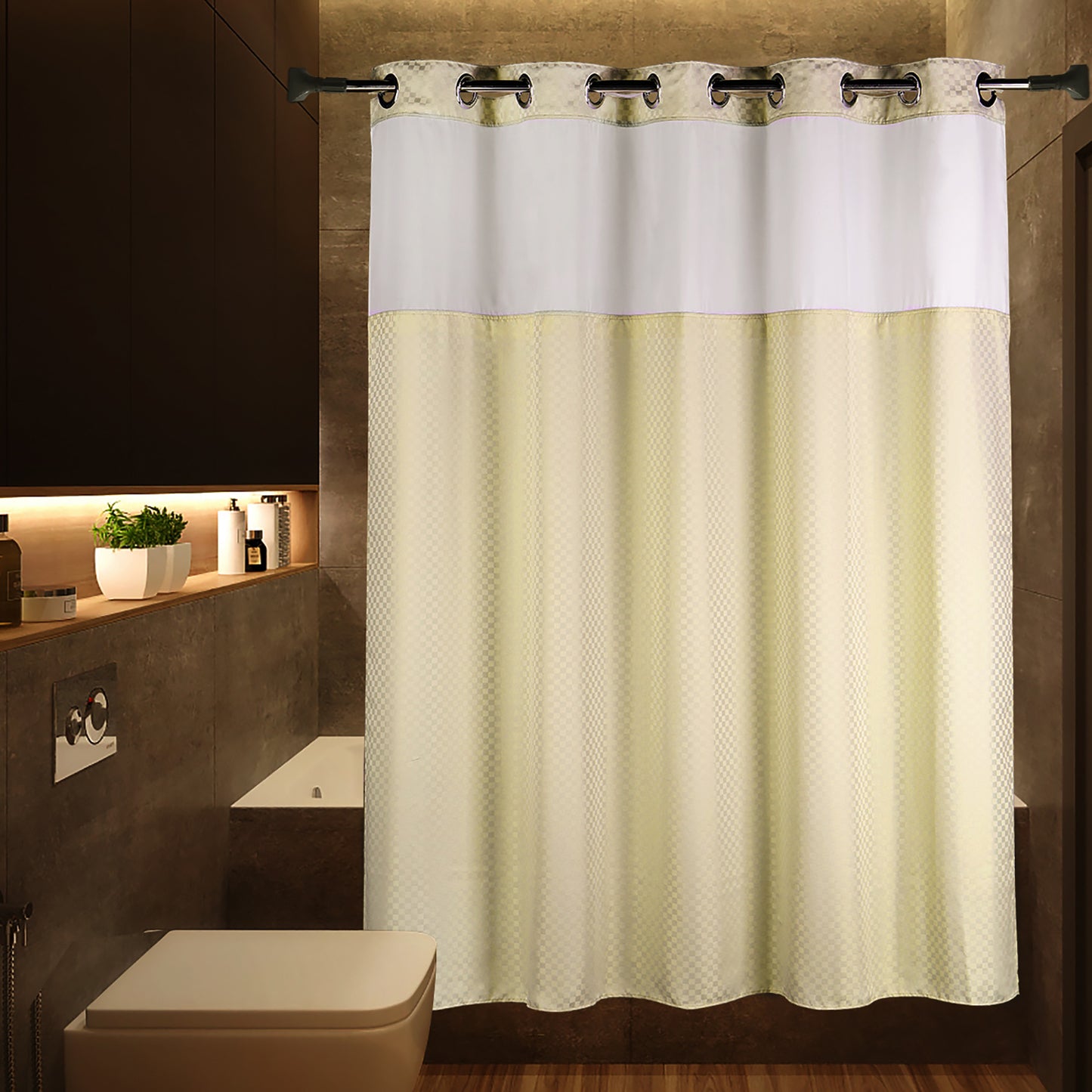 Snaphook TrueColor Shower Curtain, Beige