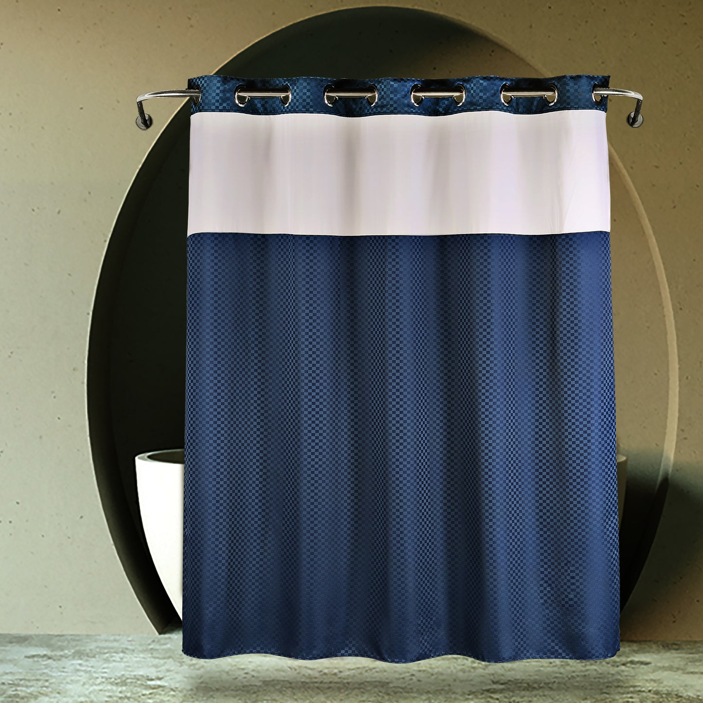 Snaphook TrueColor Shower Curtain, Navy