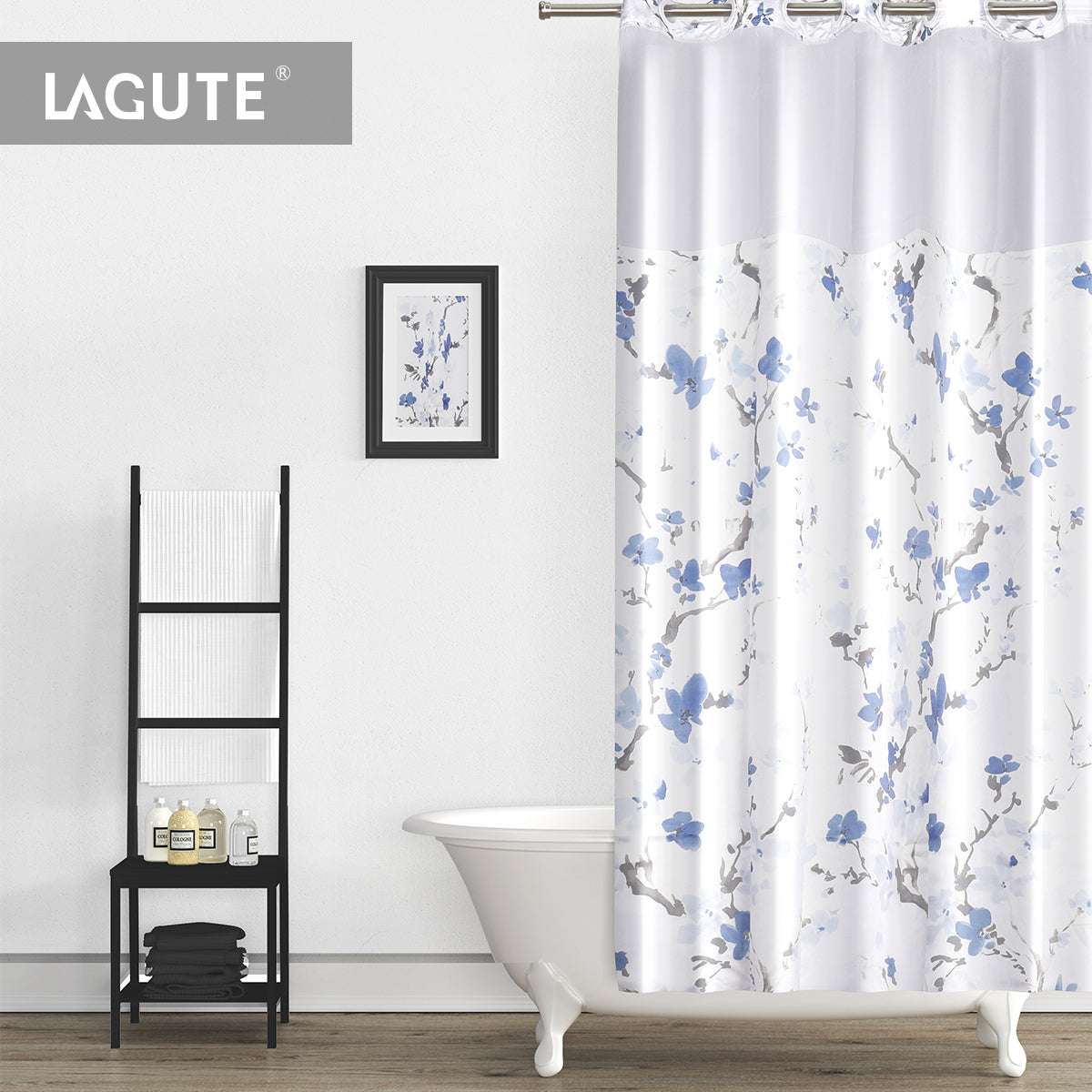 Lagute-Hookless-Shower-Curtain-Blue-Blossom-1