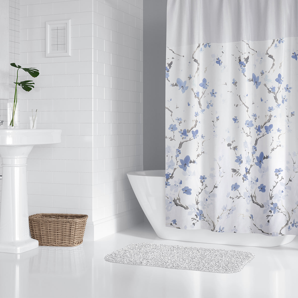 Lagute-Hookless-Shower-Curtain-Blue-Blossom-7