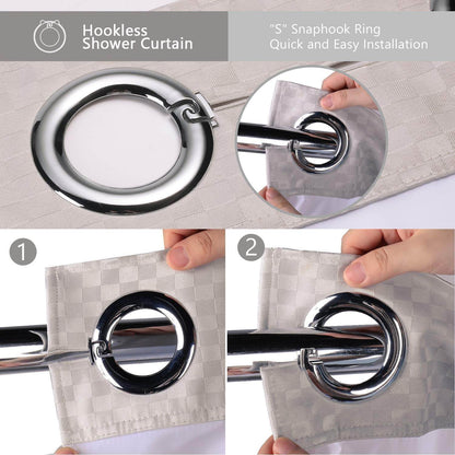 Lagute Snaphook TrueColor Hookless Shower Curtain Light Grey 4