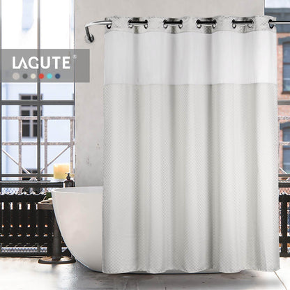 Lagute Snaphook TrueColor Hookless Shower Curtain Light Grey 5